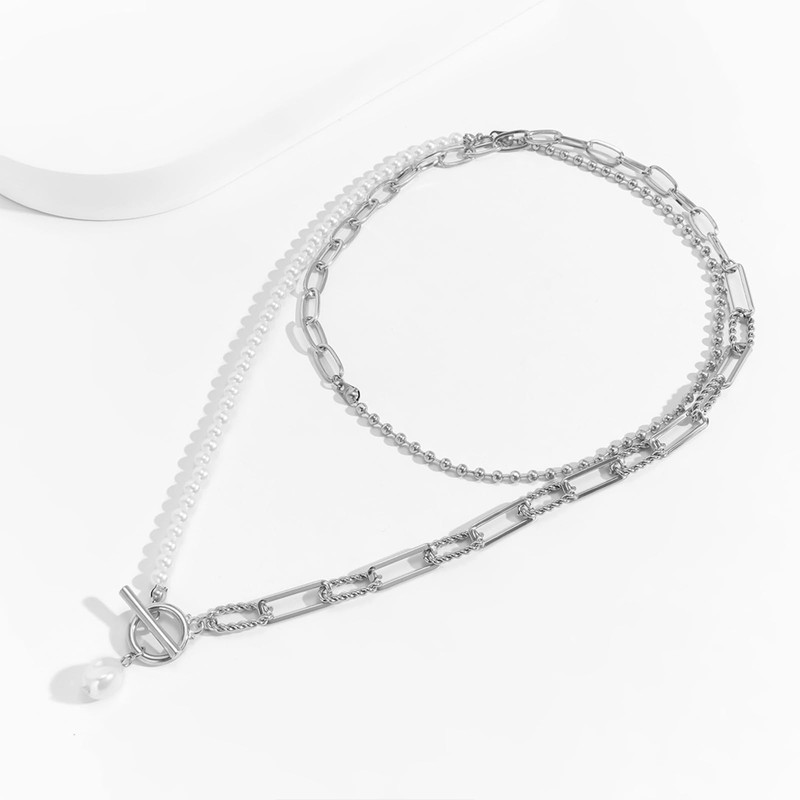 Pearl Necklace for Women Dainty Charm Necklace Stacked Layered Necklace