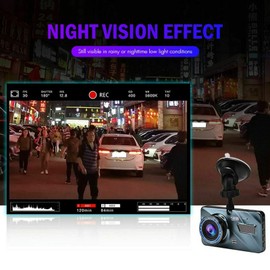 Dual Dash Cam, 1080P 4in 170° Wide Angle Dual Lens Car Driving Recorder Touch Screen G Sensor Car DVR Camera Night Vision Car DVR Dash Cam Video Recorder for Car
