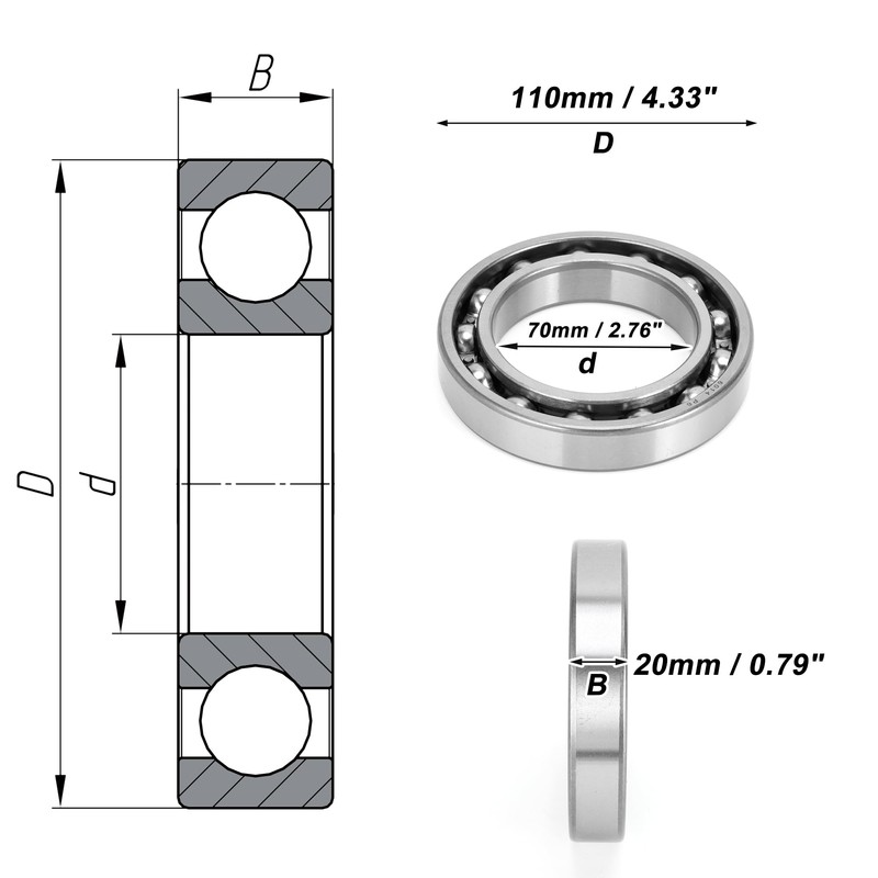 ACROPIX 6014 Deep Groove Ball Bearings P6 70x110x20mm Lubricated Bearings