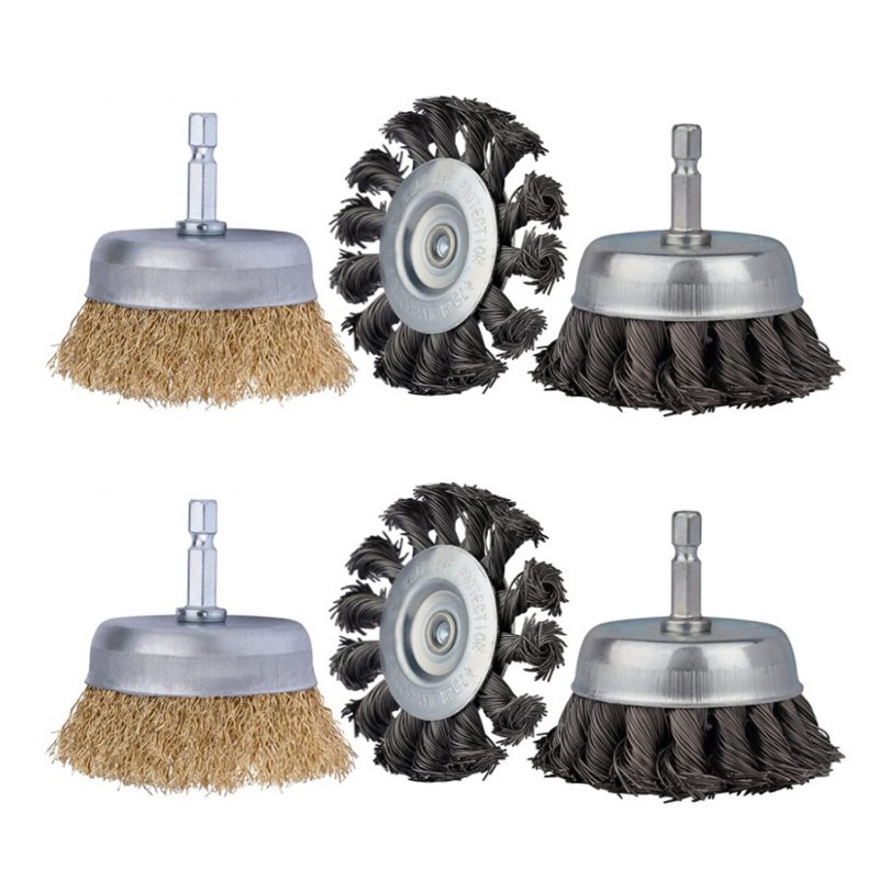 Drill Wire Brush Set Deburring Rust Removal Cleaning Polishing Twisted