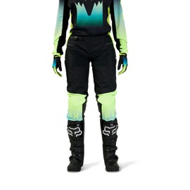 Fox Racing Women's 180 Motocross Dirt Bike Pant, Black/Yellow, 10