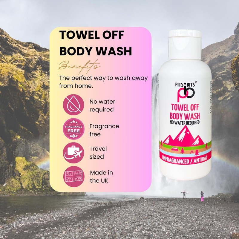 Pits And Bits Rinse Free Body Wash, Fragrance Free, No