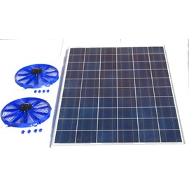 Amtrak Solar's Powerful 50-Watt Solar Roof, Attic, Exhaust Fan Quietly Cools and Ventilates Your House, Garage, RV or Boat and Protects Against Moisture Build-up Two 12" Fans