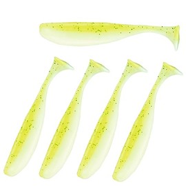 Soft Fishing Lures, 100PCS/50PCS Soft Plastic Baits Kit with Box for Fishing Trout Redfish Saltwater/Freshwater, 10 Mixed Colors/5Mixed Colors (100PCS/7cm/2g/O)