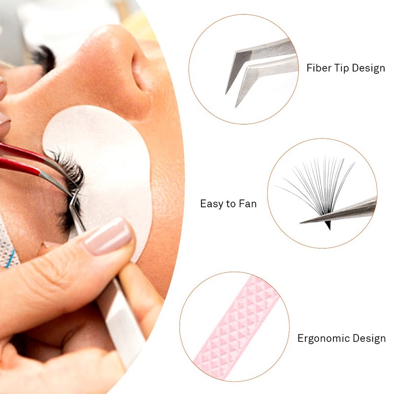 TDANCE Lash Tweezers For Eyelash Extensions Fiber Tip Lash Tweezers