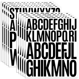10 Sheet Large Letter Stickers - 2+3 Inch Black Vinyl Self Adhesive Alphabet Stickers Stick On Letters for Arts Crafts Outdoor Sign Wall Mailbox Windows Doors Car Poster Board (Black, 2+3 Inch)