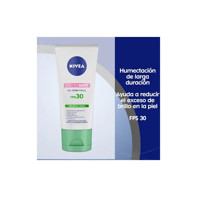 Crema Facial Hidratante Nivea Efecto Mate Con Fps 30 50