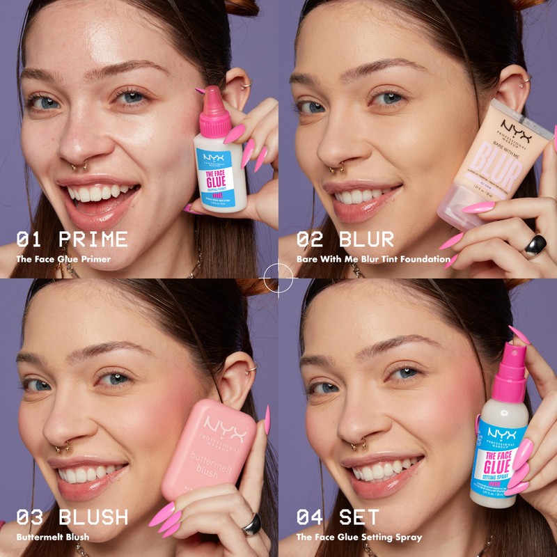 NYX PROFESSIONAL MAKEUP The Face Glue Setting Spray, Transfer-Resistant Waterproof