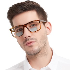 MARE AZZURO Oversized Bifocal Reading Glasses +2.00 Men Blue Light Blocking Readers 1.0 1.25 1.5 1.75 2.0 2.25 2.5 2.75 3.0 3.5 (Tortoise, 2.00)