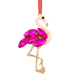 GROWTHMAGIC Pink Flamingo Christmas Ornaments - Metal Flamingo Ornaments for Christmas Tree Flamingo Christmas Decorations Gifts for Women Mom Girls