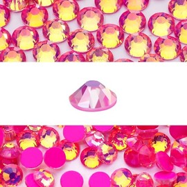 Novani 3000 Pieces Flatback Rhinestones Glass Round Gems F-Rose Crystals for Nail Art DIY Crafts Clothes Shoes,SS8,2.3-2.5mm