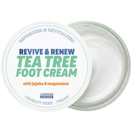 Handmade Heroes Revive & Renew Tea Tree - Mascarilla para manos y pies – Crema hidratante para talones secos agrietados, manos ásperas y pies callosos