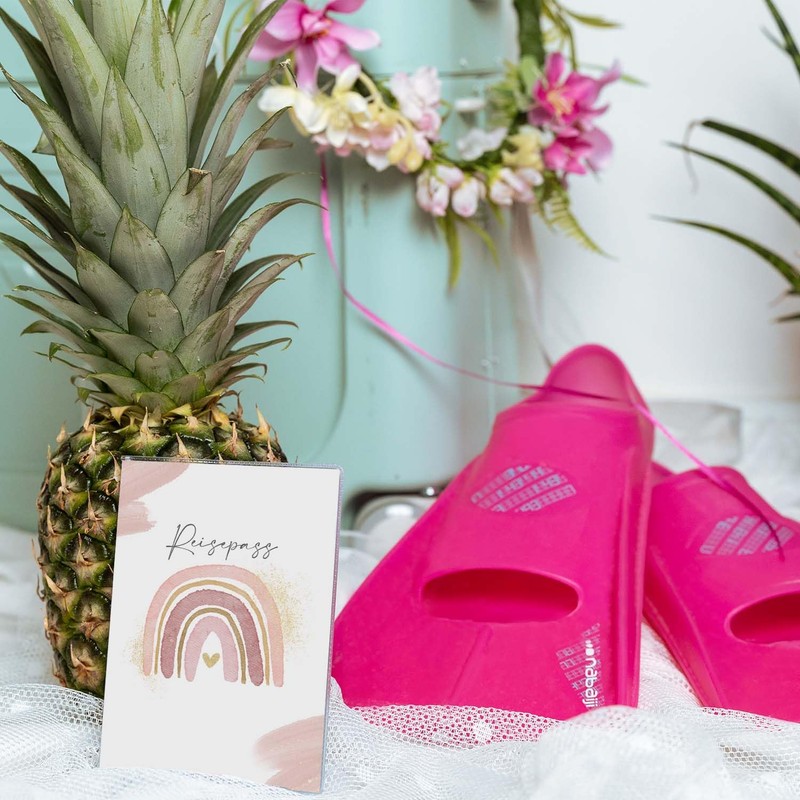 cozy racoon Kids Passport Holder, Watercolour Pink, Modern