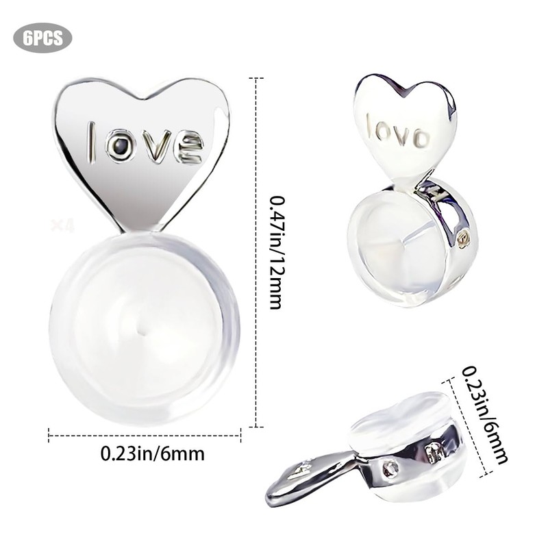 Darlingao 3 Pairs Earring Backs for Heavy Earring, Silicone Earring