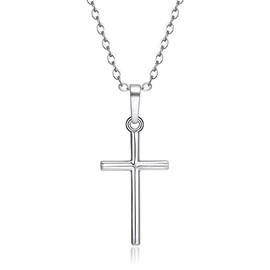Classic Cross Pendant Chain Necklace Bling Rhinestone Crystal Cross Pendant Necklace For Woman Mens Party Gifts Jewelry-B