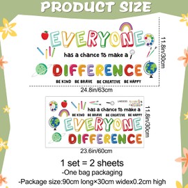 DTLIFEK Colorful Inspirational Quotes Rainbow Wall Decals Be Kind Wall Sticker Be Brave Motivational Words Phrase Wall Art Vinyl Removable Wallpaper for Kids Bedroom Nursery Classroom Home Decoration