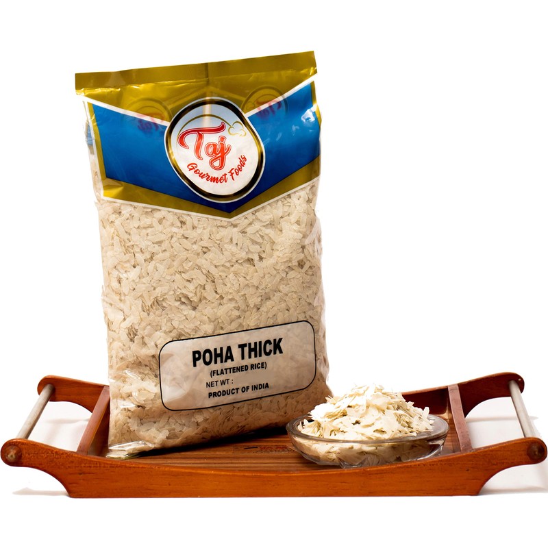 TAJ Premium Indian Poha Thick Powa Flattened Rice (4-Pounds)