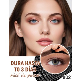 Erinde Gel Para Cejas Peel off, Tinte Para Cejas de Larga Duración y Resistente al Agua, Gel Para Cejas a Prueba de Manchas y Transferencias, Crema Tintada Mate Natural Para Cejas con Pincel,#02