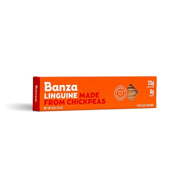 Banza Chickpea Pasta, Linguine - Gluten Free Healthy Pasta, High Protein, Lower Carb and Non-GMO - (Pack of 6)