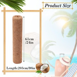 Jetec 24 x 240 Inch Natural Coconut Liners for Planters Coco Coir Liner Sheet Planter Window Box Flower Basket Garden Decoration Insulation Coconut Mat for Home Flower Pots Reptile Carpet Decor