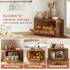 WOWLIVE Corner Bread Box for Kitchen Countertop, Bamboo Bread Storage