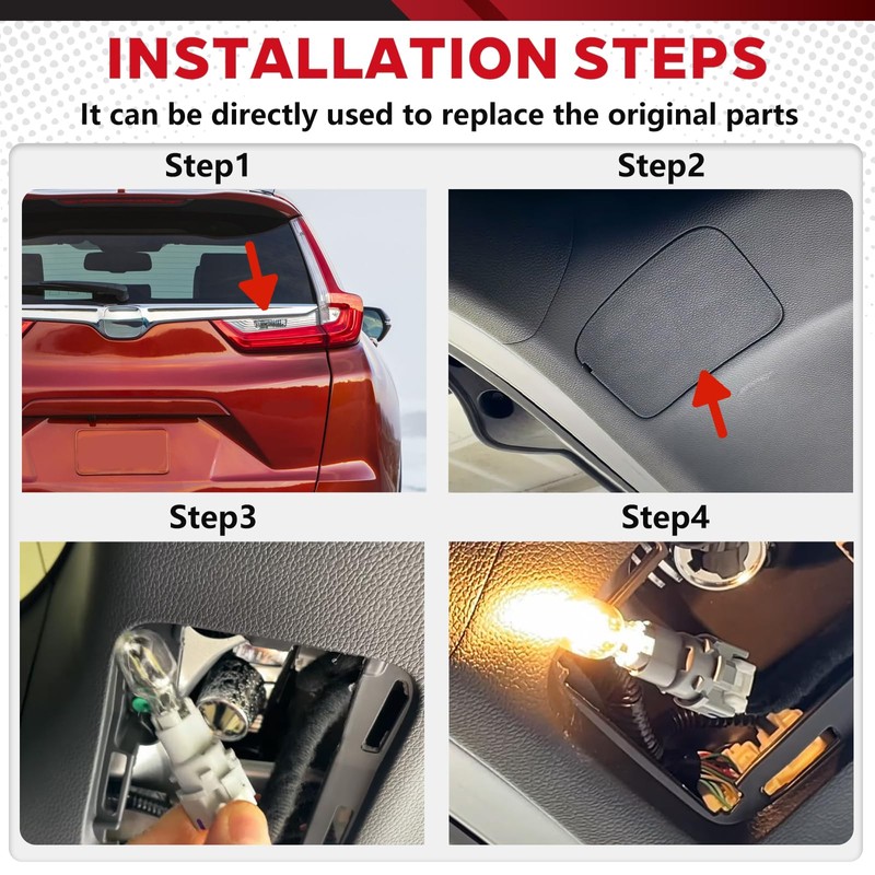 Svicari 2PCS Tail Light Socket Plug with Bulb For Honda