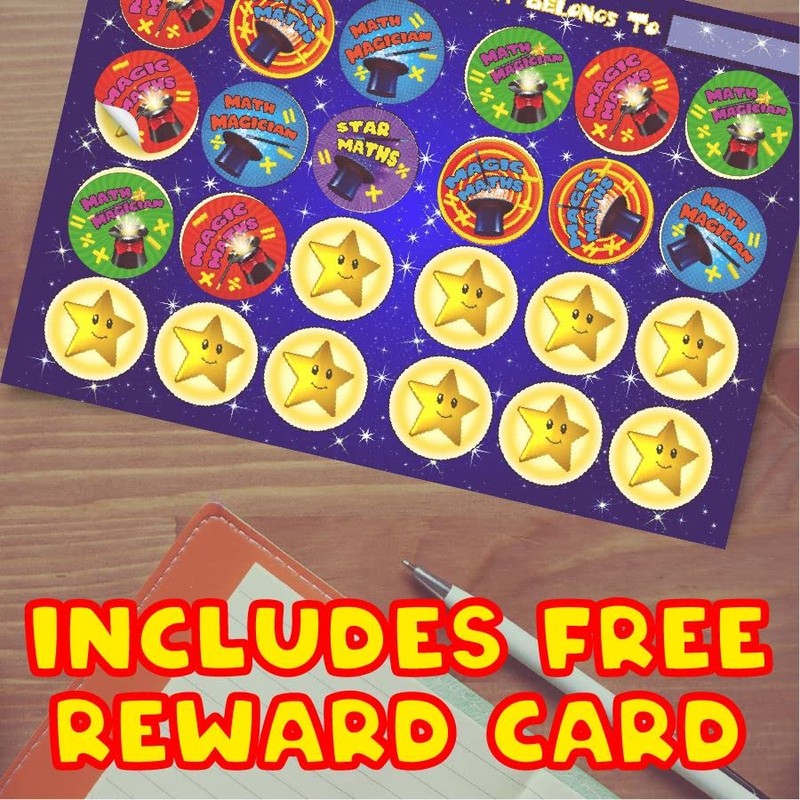 144 Magic Maths - 30mm - Glossy Reward Stickers for