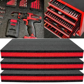 Tool Box Foam 3Pack 24x24x2 inch, Foam Inserts for Cases, Polyethylene Tool Foam Sheets, Gun Case Foam, Drawer Foam Liner, Tool Box Organizer and Storage, Toolbox Shadow Organizers