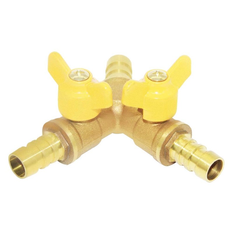 Beduan 3 Way Shut Off Ball Valve, 5/8" Hose Barb
