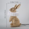 LAZHUG Scarf Rabbit Table Lamp,Resin Crafted Gold Bunny Lamp Featuring