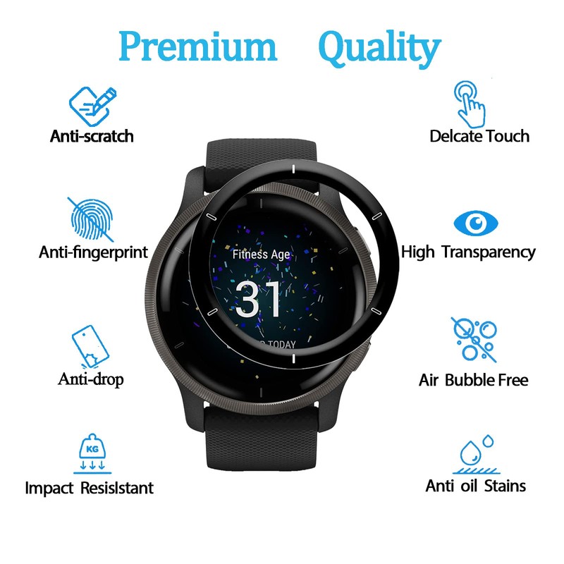 KELOLIN [Pack of 4] Screen Protector Compatible with Garmin Venu