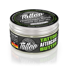 Believa Tattoo Butter, Premium Tattoo Care with Vegan Formula and Natural Ingredients for Radiant Tattoo Colours, Daily Care & Aftercare for Tattooed Skin, 100 ml