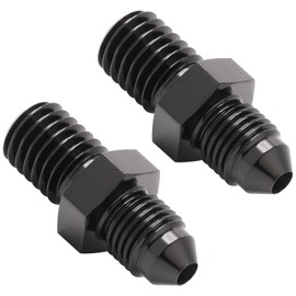 Podavelle Metric M10x1.5 to 3AN Male Flare Adapter Fuel Fitting Straight Aluminum Black, Pack of 2