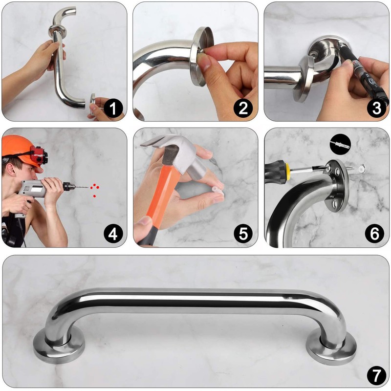 2 Pack Shower Grab Bar Stainless Steel Bathroom Grab Bars