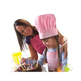 Sterling Sports® Kids Apron For Home & Kitchen - Quick Dry Children Aprons For Cooking, Baking, Crafting & BBQ Kitchen Accessories For Childrens (Mummy Little Helper, Pink)