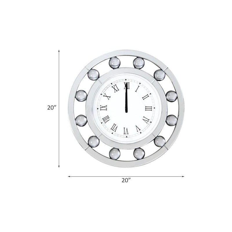 Acme Boffa Round Wall Clock with Circular Floating Crystal in