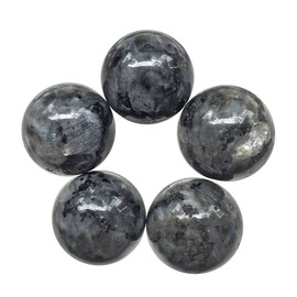 Ladeukoi 5Pcs Black Labradorite Crystal Sphere Ball Set, Polished Healing Energy Mineral Gemstone Balls for Reiki Chakra Decoration Fengshui 20mm