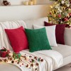 MIULEE Pack of 2, Corduroy Soft Soild Christmas Decorative Square