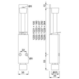 KWS Door Stop 1222 | Door Stopper | Hub 60 mm | Aluminium Silver | Pack of 1