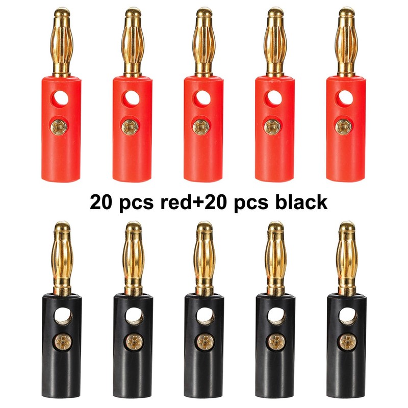 Greluma 40 x 4 mm Speaker Banana Plugs, Stackable Connectors
