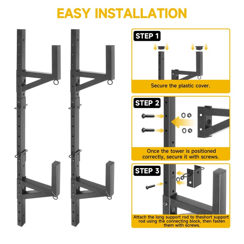 HUGEBO Adjustable Trailer Ladder Rack, Heavy Duty Side Mount with