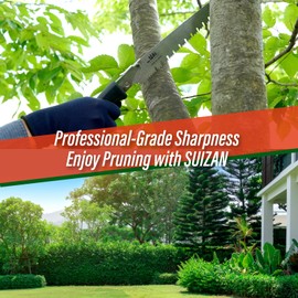 SUIZAN Pruning Saw 10.6" Gullet Blade - Professional Japanese Tree Trimming Handsaw Pullsaw Gardening Tools