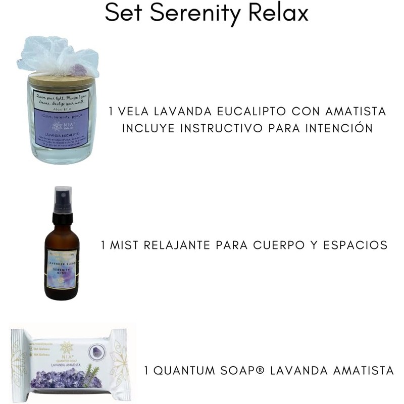 Set de productos Nia Wellness Vela Jabn Mist Siente el