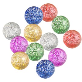 Bouncy Balls, 12 PCS Mixed Glitter Bouncy Ball for Birthday Party Decoration Kids Gift Goodie Bags (25mm)
