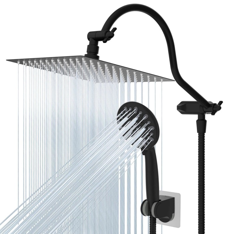 Hibbent All Metal Showerhead,10' - Square 10'' - Matte Black