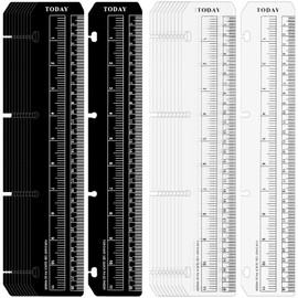 AmazingSpark 50 Pcs A4 Bookmark Ruler Bulk Snap in Plastic Bookmark Black Clear Spiral Page Marker Pouch Pagefinder Snap-in Spiral Notebook Dividers for Back to School Notebook Ring Configuration