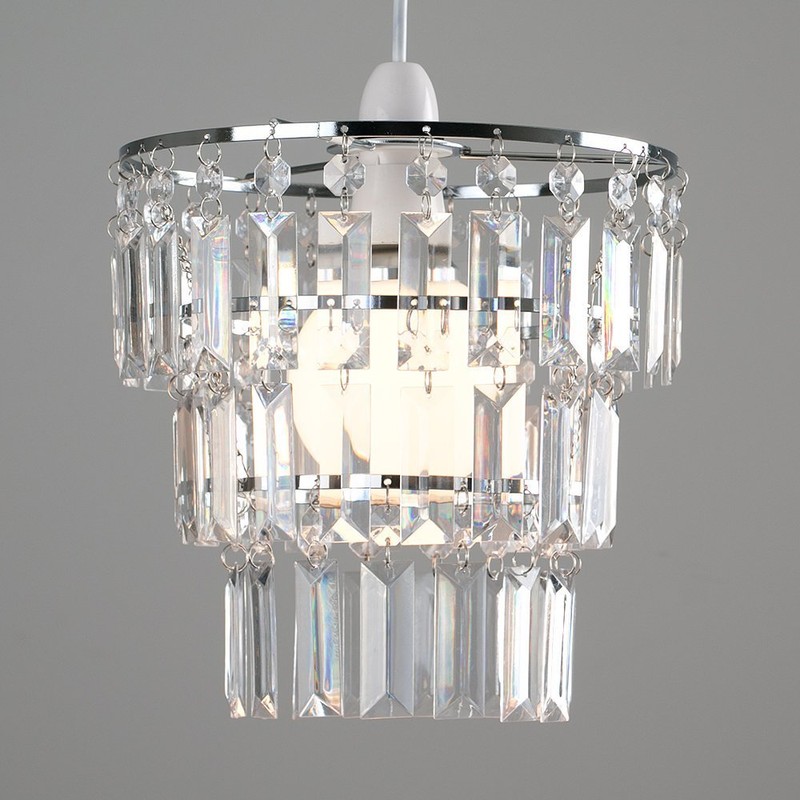MiniSun Modern 3 Tier Ceiling Pendant Light Shade with Clear
