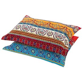 Lanqinglv Bohemian Bed Linen, 3 Pieces, Boho, Indian, Mandala Renforce Bedding Set with Zip, Duvet Cover and 80 x 80 cm Pillowcase