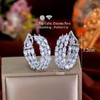 CWWZircons Luxury Double Sided Cubic Zirconia Hoop Earrings, Big Round