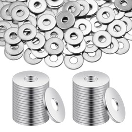 M6 Washers Set, 125 Pieces Flat Body Washers, Rustproof Flat U Washers, Washers M6, A2 Metal Washers 17 mm, Washers Stainless Steel 304 for Screws Nuts Thread